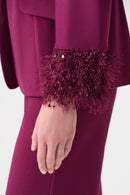 Scuba Crepe Fitted Blazer - Berry Burst