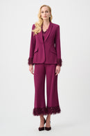 Scuba Crepe Fitted Blazer - Berry Burst