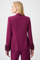 Scuba Crepe Fitted Blazer - Berry Burst
