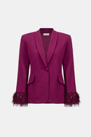 Scuba Crepe Fitted Blazer - Berry Burst