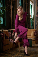 Crepe Wide Leg Trouser - Berry Burst