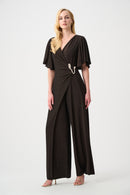 Wide Leg Wrap Jumpsuit - Bronze