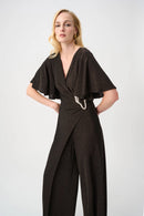 Wide Leg Wrap Jumpsuit - Bronze
