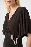 Wide Leg Wrap Jumpsuit - Bronze