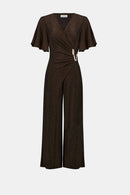 Wide Leg Wrap Jumpsuit - Bronze
