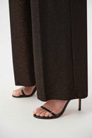 Sparkle Knit Wide Leg Pull-On Trouser - Bronze