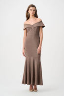 Off Shoulder Trumpet Dress - Bronze