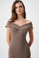 Off Shoulder Trumpet Dress - Bronze