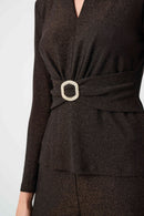 Sparkle Knit Fitted Top - Bronze