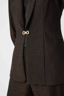 Shawl Collar Fitted Blazer - Bronze