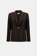 Shawl Collar Fitted Blazer - Bronze