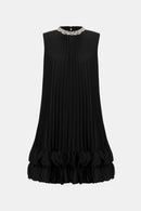 Georgette A-Line Dress - Black