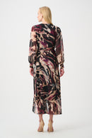 Chiffon Print Wrap Dress - Black/multi