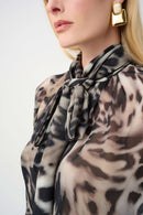 Animal Print Boxy Top - Grey Multi