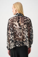 Animal Print Boxy Top - Grey Multi