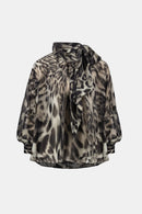 Animal Print Boxy Top - Grey Multi