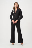 Flared Pull On Trouser - Black