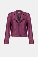 Foiled Faux Suede Jacket - Elderberry