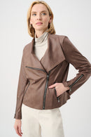 Foiled Knit Fitted Jacket - Mink