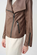 Foiled Knit Fitted Jacket - Mink