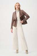 Foiled Knit Fitted Jacket - Mink