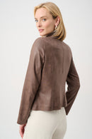 Foiled Knit Fitted Jacket - Mink