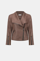 Foiled Knit Fitted Jacket - Mink