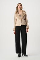Foiled Faux Suede Jacket - Soft Taupe