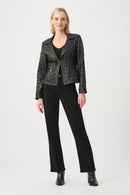 Faux Suede And Moto Jacket - Black