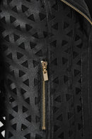 Faux Suede And Moto Jacket - Black