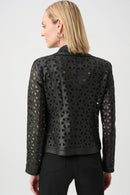Faux Suede And Moto Jacket - Black
