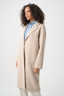 Wool Blend Plaid Reversible Coat - Oatmeal/multi
