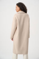 Wool Blend Plaid Reversible Coat - Oatmeal/multi