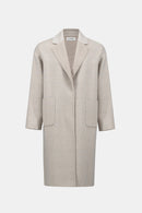 Wool Blend Plaid Reversible Coat - Oatmeal/multi