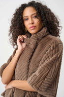 Chevron Faux Fur Jacket - Mink