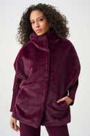 Faux Fur FunnelNeck Gilet - Elderberry