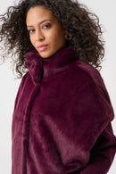 Faux Fur FunnelNeck Gilet - Elderberry