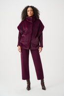 Faux Fur FunnelNeck Gilet - Elderberry