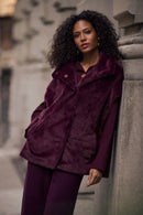 Faux Fur FunnelNeck Gilet - Elderberry