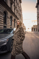 Leopard Print Coat - Beige/multi
