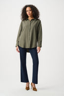 Rhinestone Detail Blouse - Avocado