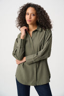 Rhinestone Detail Blouse - Avocado