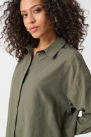 Rhinestone Detail Blouse - Avocado