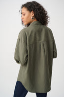 Rhinestone Detail Blouse - Avocado
