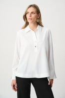 Shirt Collar Boxy Top - Vanilla