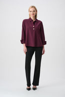 Shirt Collar Boxy Top - Elderberry