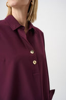 Shirt Collar Boxy Top - Elderberry