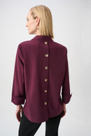 Shirt Collar Boxy Top - Elderberry