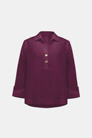 Shirt Collar Boxy Top - Elderberry