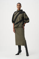 Abstract Jacquard Jumper - Avocado/black